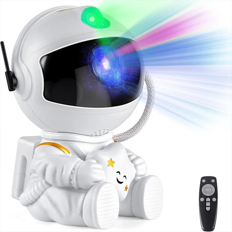 Projetor Galáxia Astronauta Aconchego — Luz Noturna e Céu Estrelado