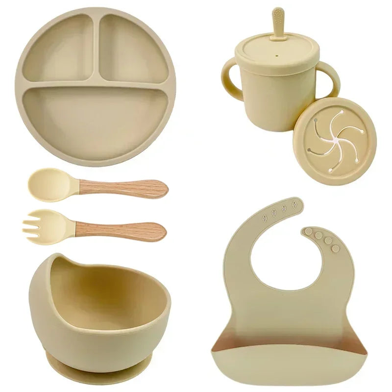 Kit Introdução Alimentar Premium em Silicone (7 peças)