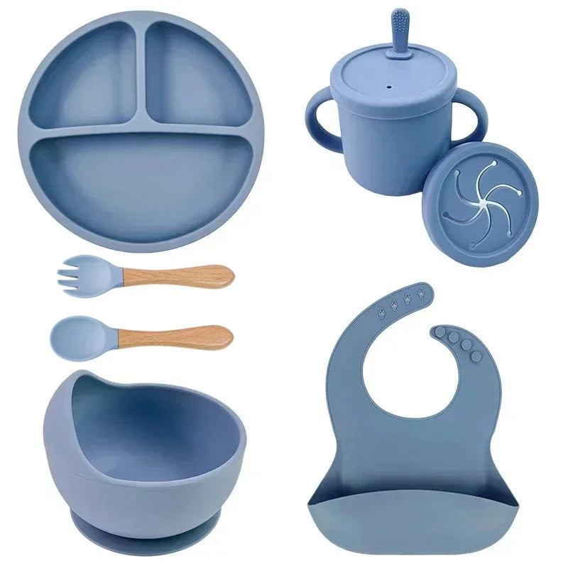 Kit Introdução Alimentar Premium em Silicone (7 peças)