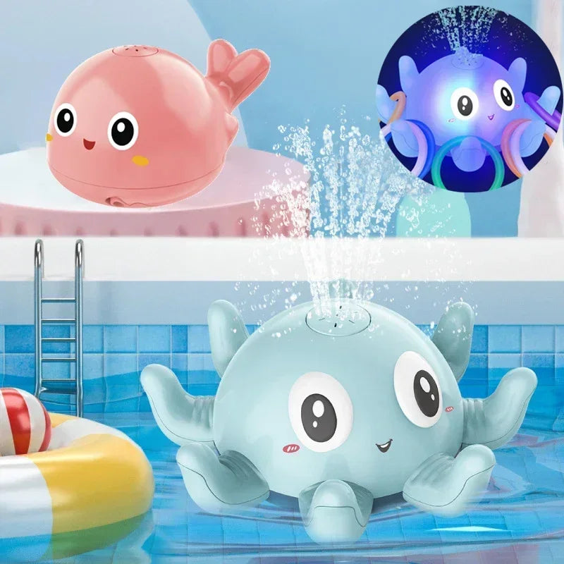 Baleia Chafariz Mágica LED - Banho Divertido e Sensorial