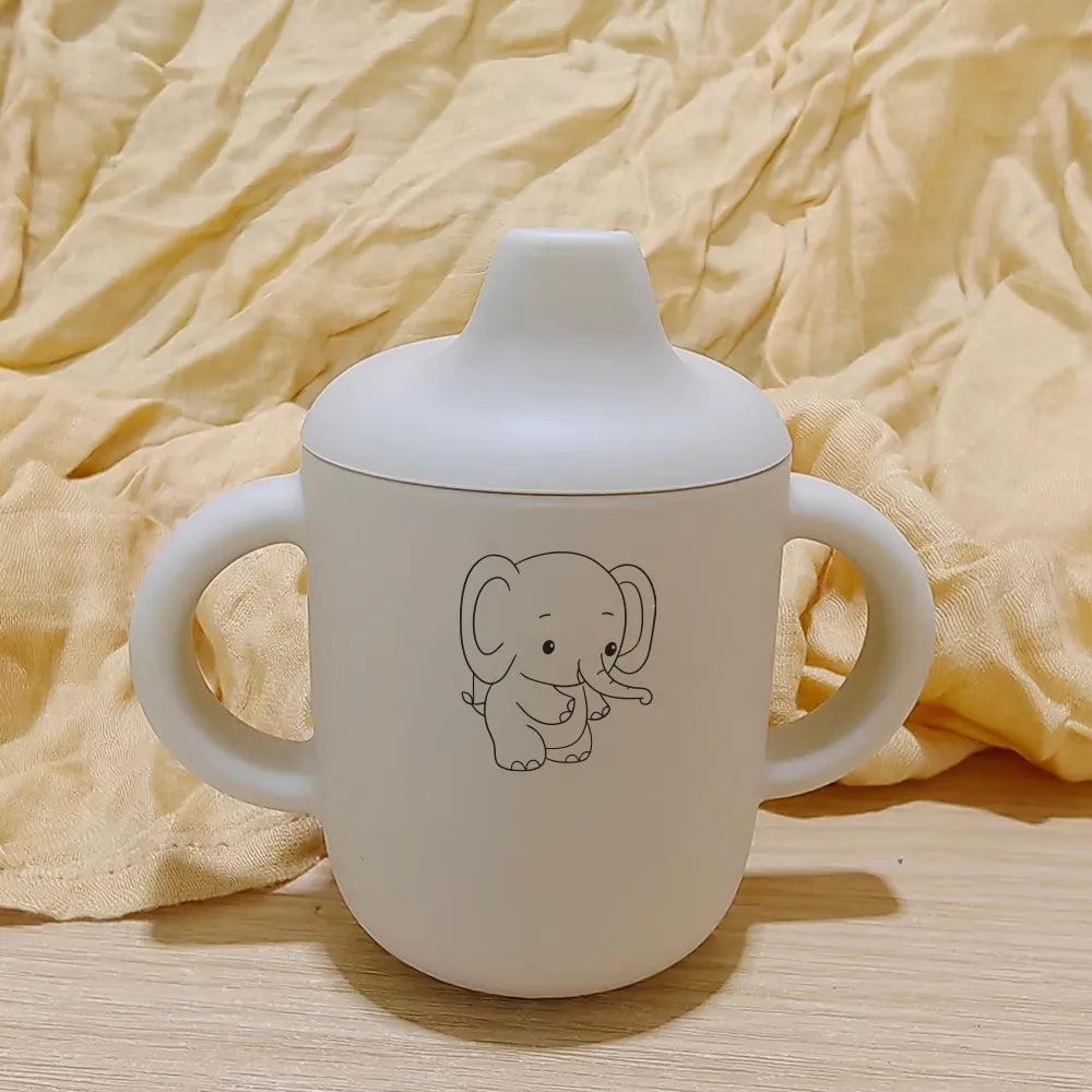 Copo de Treinamento em Silicone Premium Personalizado com Nome – Antivazamento