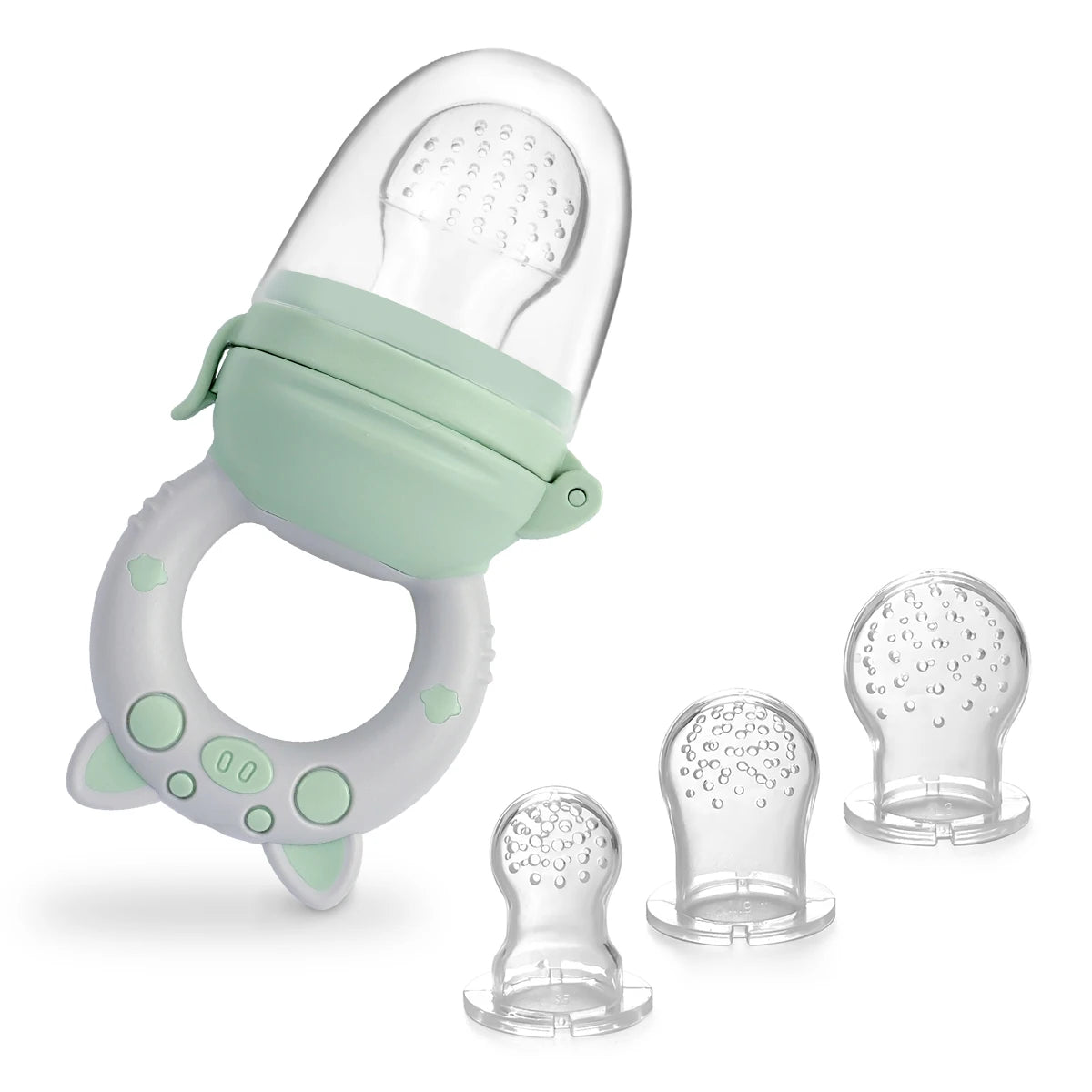 Chupeta Alimentadora e Mordedor em Silicone Premium + 3 Bicos Extras