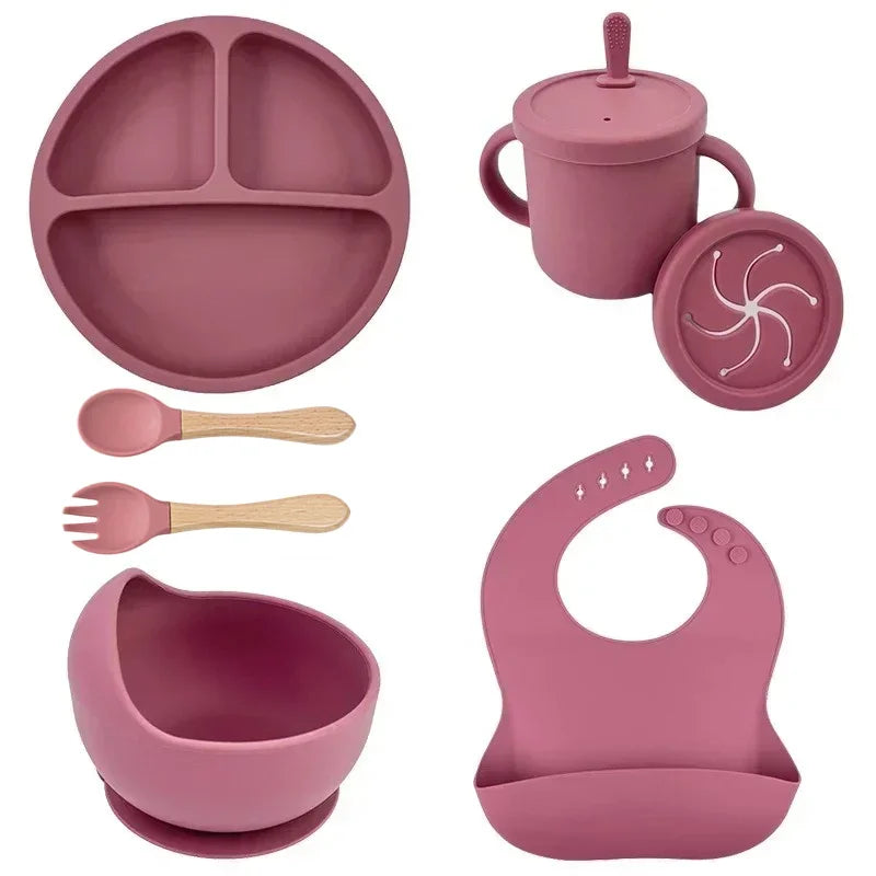 Kit Introdução Alimentar Premium em Silicone (7 peças)