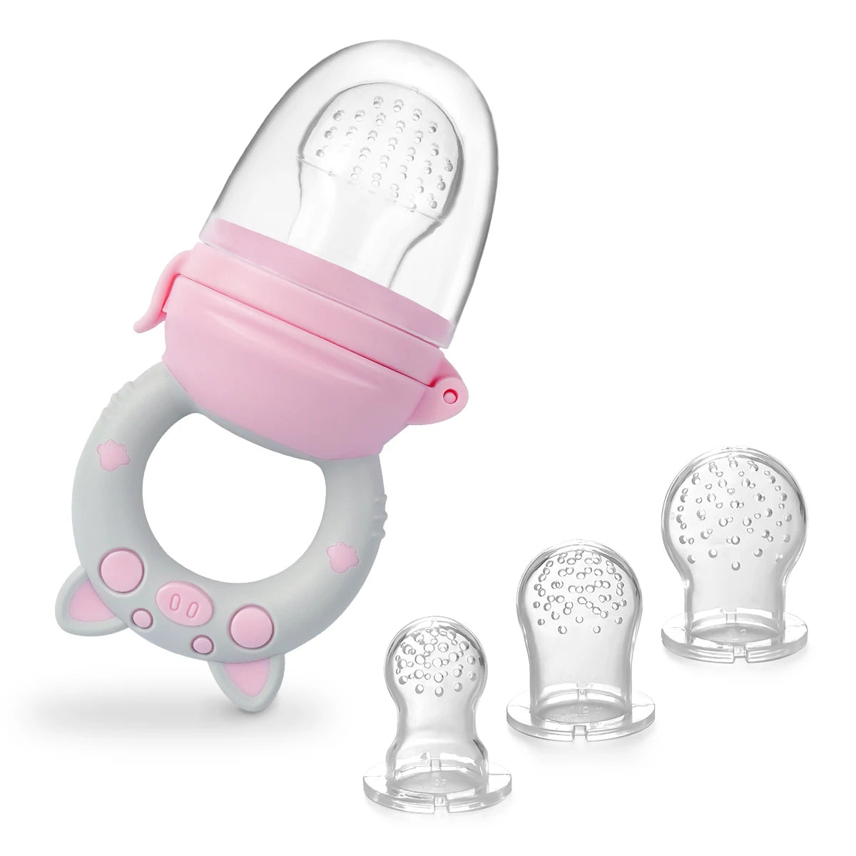 Chupeta Alimentadora e Mordedor em Silicone Premium + 3 Bicos Extras